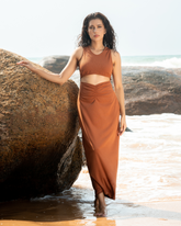 Marina Front Open Maxi Dress